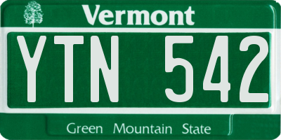 VT license plate YTN542