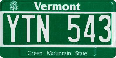 VT license plate YTN543