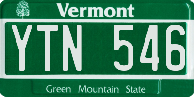 VT license plate YTN546