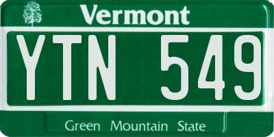 VT license plate YTN549