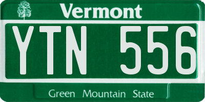 VT license plate YTN556