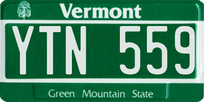 VT license plate YTN559