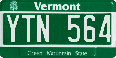 VT license plate YTN564