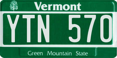 VT license plate YTN570