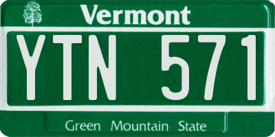 VT license plate YTN571