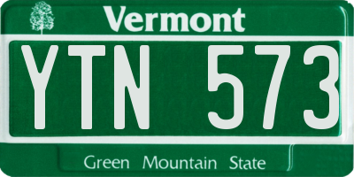 VT license plate YTN573