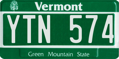 VT license plate YTN574