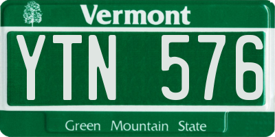 VT license plate YTN576