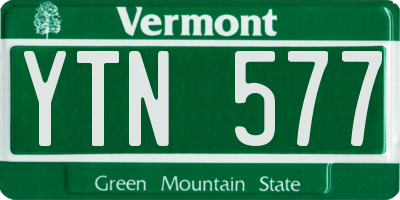 VT license plate YTN577