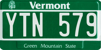 VT license plate YTN579