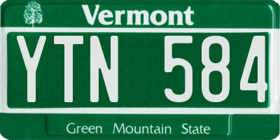 VT license plate YTN584