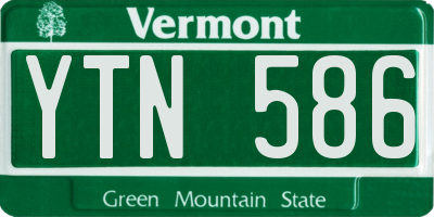 VT license plate YTN586