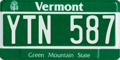 VT license plate YTN587