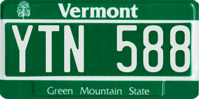 VT license plate YTN588