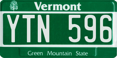 VT license plate YTN596