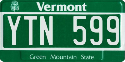 VT license plate YTN599