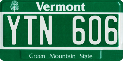VT license plate YTN606