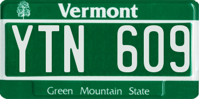 VT license plate YTN609