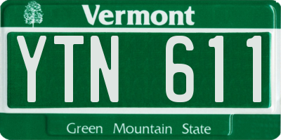 VT license plate YTN611