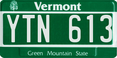 VT license plate YTN613