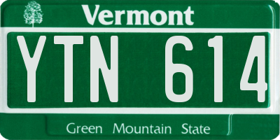 VT license plate YTN614