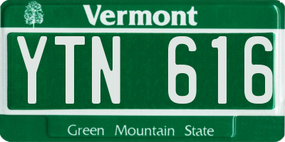 VT license plate YTN616