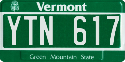 VT license plate YTN617