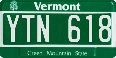 VT license plate YTN618
