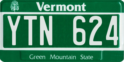 VT license plate YTN624