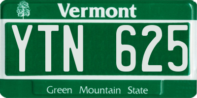 VT license plate YTN625