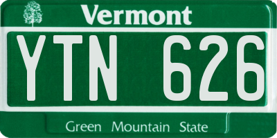 VT license plate YTN626