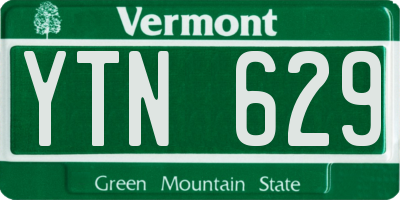 VT license plate YTN629