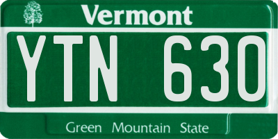 VT license plate YTN630