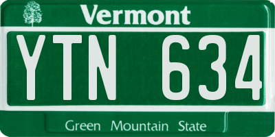 VT license plate YTN634