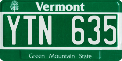 VT license plate YTN635