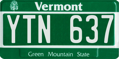 VT license plate YTN637