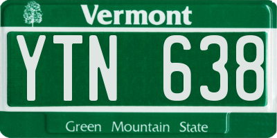 VT license plate YTN638