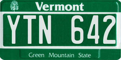VT license plate YTN642