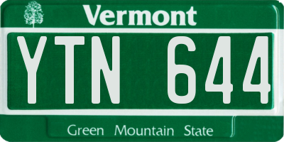 VT license plate YTN644