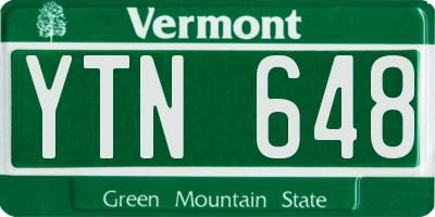 VT license plate YTN648