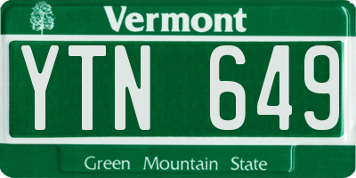 VT license plate YTN649