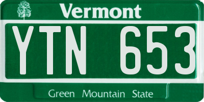 VT license plate YTN653