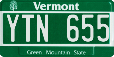 VT license plate YTN655