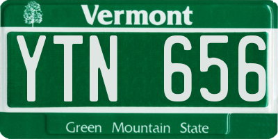 VT license plate YTN656