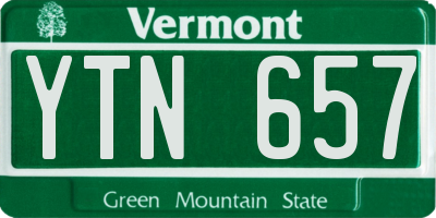 VT license plate YTN657