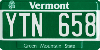 VT license plate YTN658