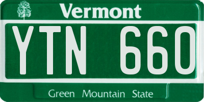 VT license plate YTN660