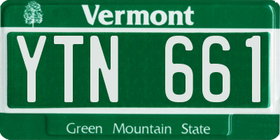 VT license plate YTN661