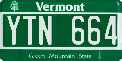 VT license plate YTN664