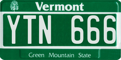 VT license plate YTN666